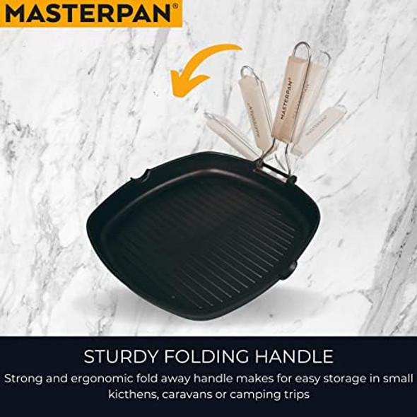 Non-Stick Grill Pan Wooden 11" Folding Handles