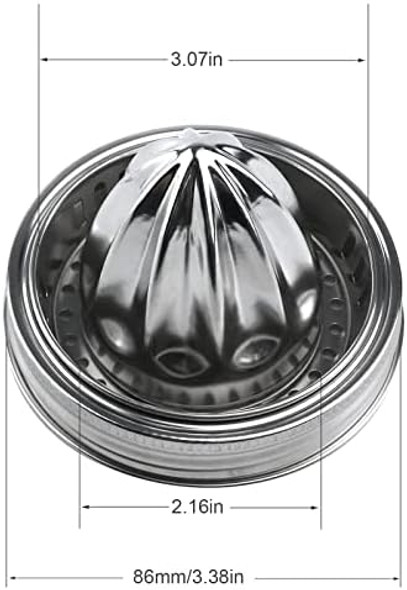 Mason Jar Lemon Squeezer Lid Stainless Steel Manual Citrus Juicers Hand Squeezer for Wide Mouth Mason Jars (Pack of 2)