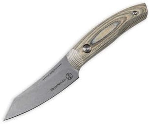 Messermeister Carbon 3.5” Paring Knife - Bohler K110 High Carbon Steel with a Ceramic Stoash Finish - Resin-Stabilized Wood Handles - Handcrafted in Maniago Italy