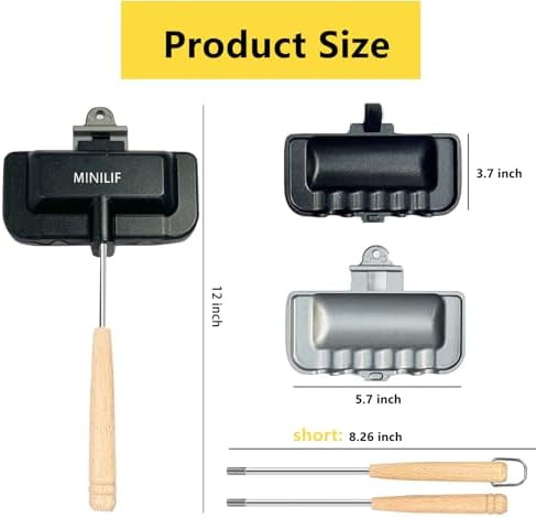 Portable Hot Sandwich Maker - Ideal for Home & Outdoor Use Sandwich & Hobo Pie Maker Breakfast Skillet Flip Pan