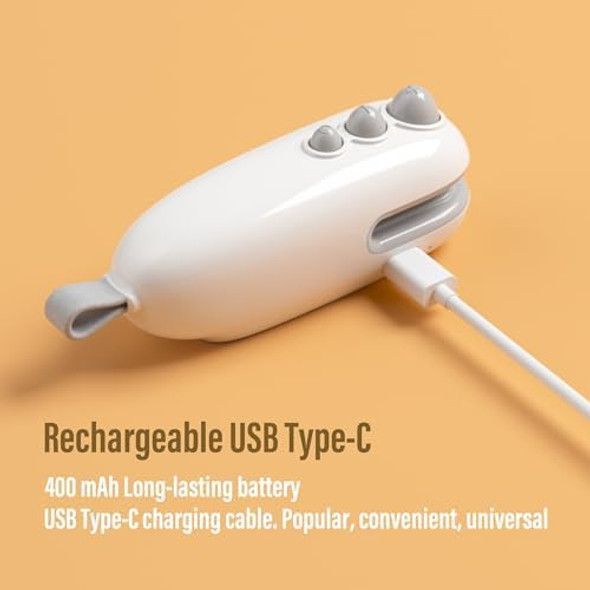 Mini Bag Sealer with Cutter Rechargeable Handheld Heat Sealer Machine with Magnetic Portable Bag Sealer Heat Seal for Keep Food Fresh and Snacks Crispy. Blue