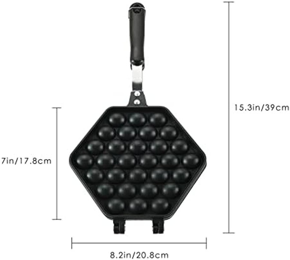 MYFULLY Bubble Waffle Maker Aluminum Alloy Eggettes Pan Double-sided For Home Kitchen Use