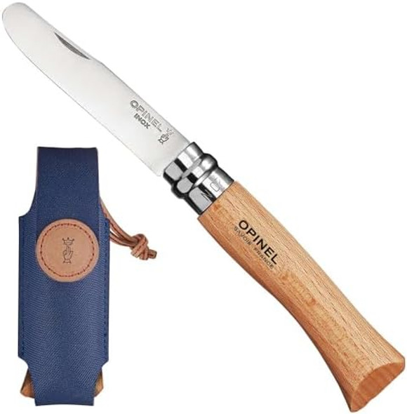 Opinel My First Opinel No.7 Box Set Stainless Steel Children’s Folding Knife with Safety Rounded Tip Virobloc Locking Collar Made in France