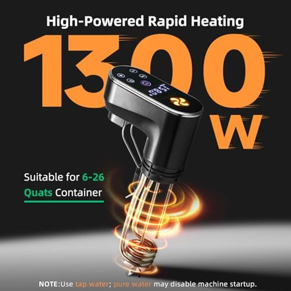1300W Sous Vide Cooker WiFi App Control IPX7 Waterproof Ultra Quiet Immersion Circulator with Digital Display & Recipes Precision Slow Cooker Steak Cooker Fast Heating Easy to store 1300W Sous Vide Cooker WiFi App Control IPX7 Waterproof Ultra Quiet Immersion Circulator with Digital Display & Recipes Precision Slow Cooker Steak Cooker Fast Heating Easy to store