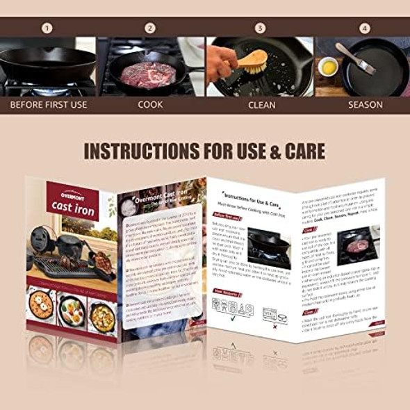 Overmont 2 in 1 Pre Seasoned Dutch Oven with Skillet Lid for Induction Electric Grill Stovetop BBQ Camping (5 Quart)