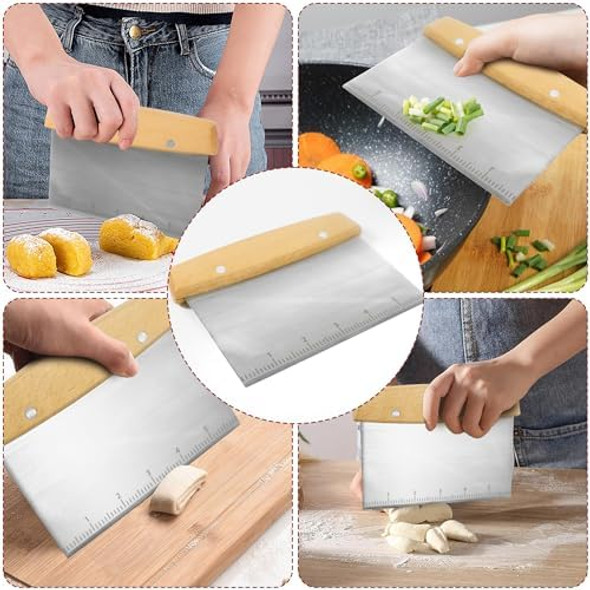 Stainless Steel Metal Spatula Set 4 Pcs Teppaniyaki Griddle Accessories - Grill Burger Turner Long Pancake Flipper Griddle Scraper for Flat Top Cast Iron BBQ Wooden Handle Easy to Clean Stainless Steel Metal Spatula Set 4 Pcs Teppaniyaki Griddle Accessories - Grill Burger Turner Long Pancake Flipper Griddle Scraper for Flat Top Cast Iron BBQ Wooden Handle Easy to Clean