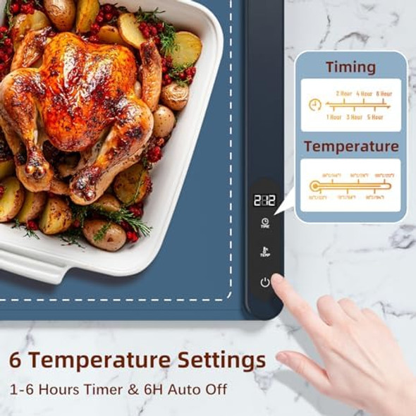 Foldable Food Warming Mat Silicone Warming Mat for Food Electric Warming Tray Portable Food Warmer Buffet Party Home Gathering Vacation Electric Food Warmer