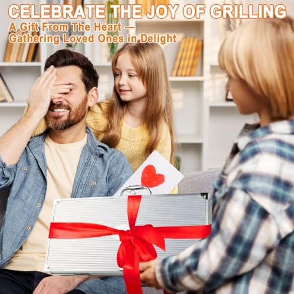 POLIGO 26PC Exclusive BBQ Grill Accessories in Aluminum Case for Birthday Christmas Grilling s - Premium Grill Utensils Set with Barbecue Claws Meat Injector Thermometer for Smoker Camping BBQ POLIGO 26PC Exclusive BBQ Grill Accessories in Aluminum Case for Birthday Christmas Grilling s - Premium Grill Utensils Set with Barbecue Claws Meat Injector Thermometer for Smoker Camping BBQ