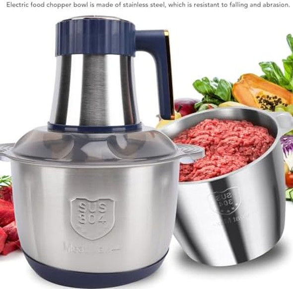 Electric Food Chopper Stainless Steel Powerful 500W Meat Blender for Kitchen Meat Vegetables Onion Garlic Salad Fruits Nuts (US Plug 110V) Electric Food Chopper Stainless Steel Powerful 500W Meat Blender for Kitchen Meat Vegetables Onion Garlic Salad Fruits Nuts (US Plug 110V)