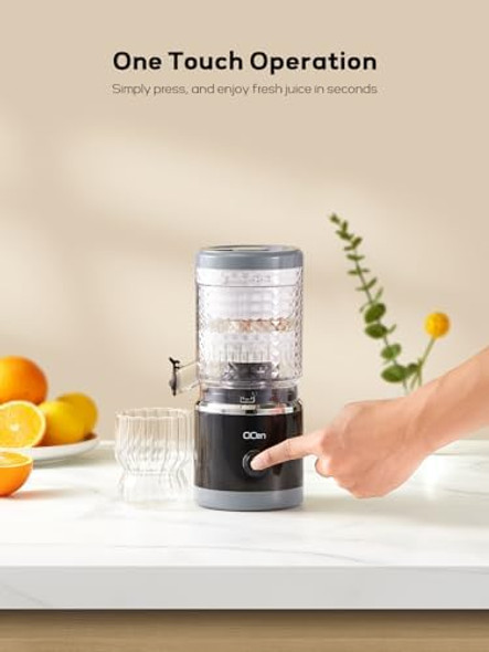 Citrus Juicer Machine Automatic Orange Juicer Squeezer High Juice Yield Ease to Use and Clean Electric Fruits Juicer with Cleaning Brush for Orange Lemon Grapefruit(Black)