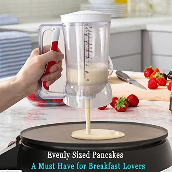 7 Piece Griddle Breakfast Kit for Blackstone Griddle Accessories Set - Included Pancake Batter Dispenser Bacon Press Egg Rings Basting Brush