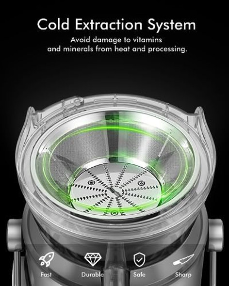 1300W Centrifugal Juicer 3.2" Wide Chute High-Yield Juice Extractor Copper Motor 3-Speed Easy Clean