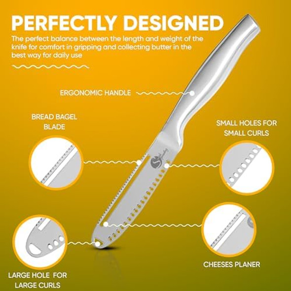 Simple preading Magic Butter Knife Spreader and Curler - Complete Your Kitchen Knives Set Curl Your Butter with Ease 3 Different Ways