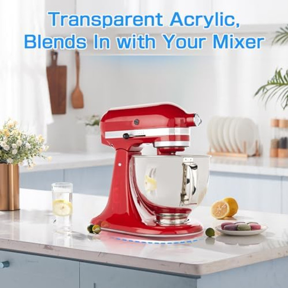 Mixer Slider Mat for KitchenAid Stand Mixer 4.5-5 QT Transparent Acrylic Appliance Sliding Tray Mixer Mover Slider Mat for Kitchen aid Ice Cream Attachment KitchenAid Mixer Accessories
