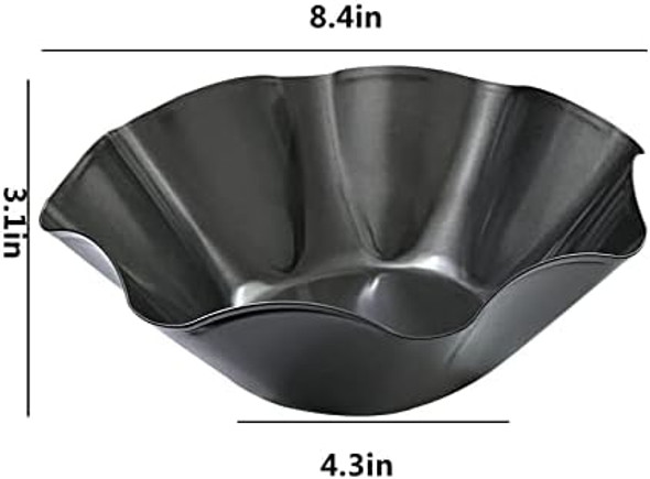 Large Taco Shell Bowl Maker Molds – 4 Pieces 8.4" Nonstick Carbon Steel Tortilla Maker Shell Pans Baking Molds Tostada for Frying Salad Bowls