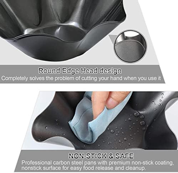 Large Taco Shell Bowl Maker Molds – 4 Pieces 8.4" Nonstick Carbon Steel Tortilla Maker Shell Pans Baking Molds Tostada for Frying Salad Bowls