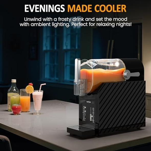 Sunvivi Slushie Machine for Home: 62oz Slushy Machine with Self-Cleaning Function Professional Frozen Drink Maker with Frozen Juice Slush & Milkshake Snow Cone Machine with Hardness Control Black