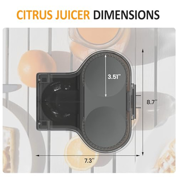 Dual-Head Electric Citrus Juicer Plug-in Model Juicer Machine with Cleaning Brush Portable Lemon Squeezer for Fresh Orange Lemon Lime Kiwi Grapefruit Easy to Clean&Use