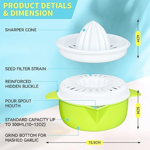 Citrus Juicer Lemon Squeezer Orange Fruit Manual Hand Juicers with Pouring Spout 250ml