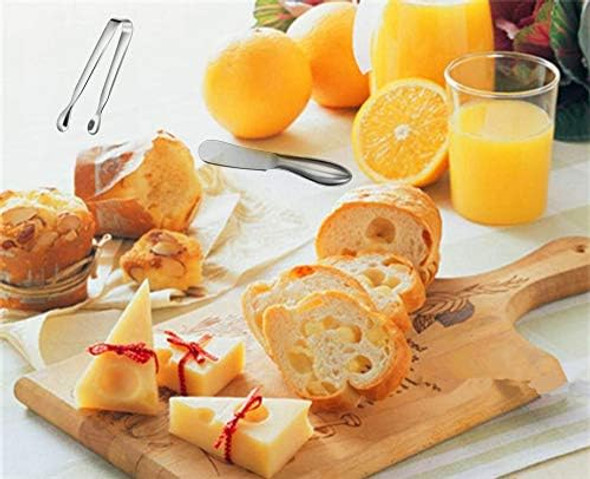 Spreader Knife Set 6-Piece Cheese and Butter Spreader Knives Mini Serving Tongs Stainless Steel Multipurpose Butter Knives