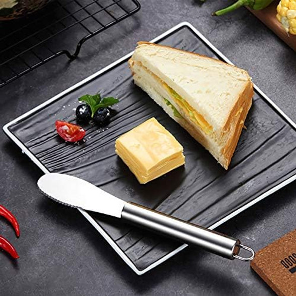 VANRA Wide Butter Spreader Knife Set 4-Piece Stainless Steel Cheese Knife Serrated Edge Sandwich Condiment Jam Bread Cream Knives 7.8-inch (Set of 4)