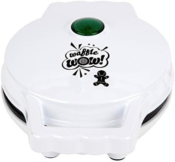 Gingerbread Man Mini Waffle Maker - Make this Christmas Special for Kids with Cute 4 Inch Waffler Iron Electric Non Stick Breakfast Appliance for Xmas Holiday Season Fun or Dessert for Parties