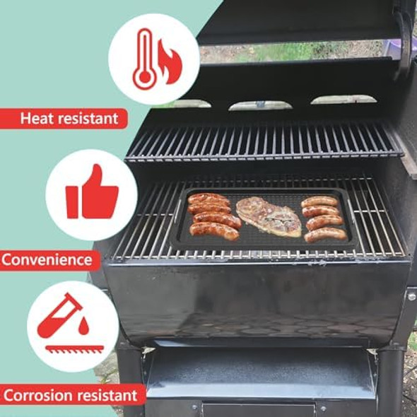 Universal Double Burner Griddle Pan for Gas Charcoal Stove Top Flat Top Grill Plate with Silicone Cooling Handle Grill Pan Cast Iron Griddle Pan for Outdoor Camping/Most Grills 15 Inch