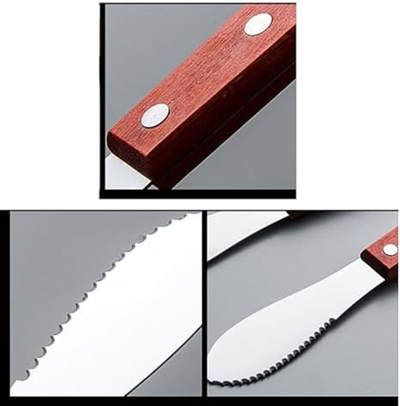 YIKANGHENG Cheese Spreaders with Wooden Handle 2 Pcs 8 Inch Stainless Steel Butter Knife for Cheese Cake Cream and Bread (2) YIKANGHENG Cheese Spreaders with Wooden Handle 2 Pcs 8 Inch Stainless Steel Butter Knife for Cheese Cake Cream and Bread (2)