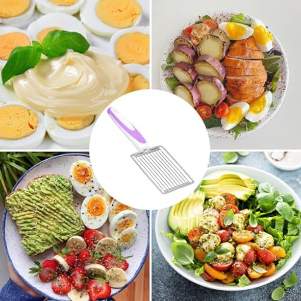 2 Pack Egg Slicer Luncheon Meat Slicer Multipurpose Stainless Steel Strawberry Slicer Tomato Slicer Fruit Slicer for Kitchen Use Dishwasher Safe