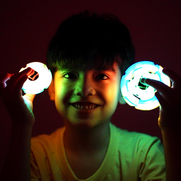 TOSY Magnet Fidget Spinner Glow - 16 Blocks, 3 in 1 Toy: Transformable Fidget Spinner, Infinity Cube, 2x2 Puzzle Cube, Glow STEM/STEAM Magnet Tiles Birthday Gift for Kids/Boys/Girls/Adults
