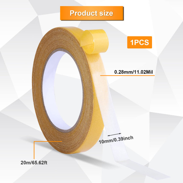 3 Roll Double Sided Tape Heavy Duty, 10mmx20m Transparent Double Sided Tape Strong Double Sided Adhesive Tape Strong Sticky Double Sided Adhesive Tap for Walls, Easy Use