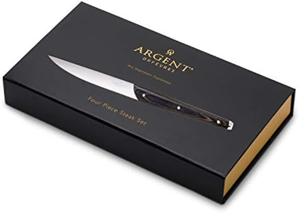 Hampton Forge Epigram Clevedon Pakkawood Cutlery Set 4 Pieces Brown/Silver Hampton Forge Epigram Clevedon Pakkawood Cutlery Set 4 Pieces Brown/Silver