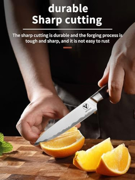 3 Pieces Knife Set Professional Japanese High Carbon Stainless Steel Kitchen Knife Set Ultra Sharp Chef Knives Sets With Ergonomic Pakkawood Handle 15° Double-Edged Blade Full Tang Design