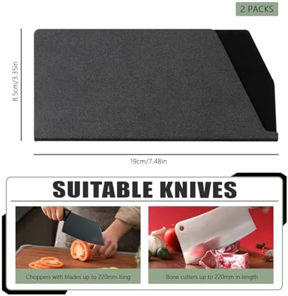 2 Pieces Abs Universal Knife Covers Or Sleeves For 7" Knife Portable Chef Knife Sheath Set Felt Lined Wear-Resistant Kitchen Knife Edge Guards Blade Protector (Black) 2 Pieces Abs Universal Knife Covers Or Sleeves For 7" Knife Portable Chef Knife Sheath Set Felt Lined Wear-Resistant Kitchen Knife Edge Guards Blade Protector (Black)