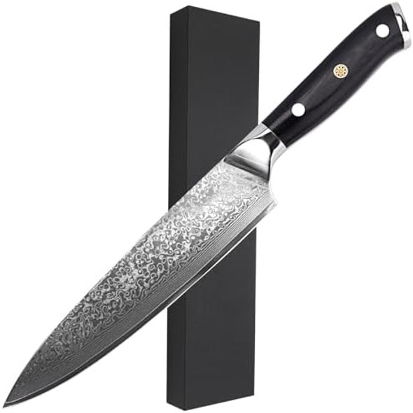 8 Inch Japanese Steel Damascus Kitchen Knife Professional Sharp High Carbon Kitchen Utility Knife