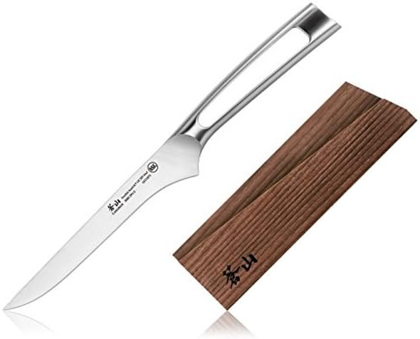 Cangshan Tn1 Series 1021868 Swedish 14C28N Steel Forged 6-Inch Boning Knife And Wood Sheath Set
