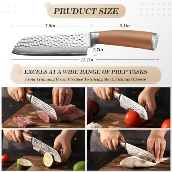 Sharp Damascus Chef Knife 8 Inch Japanese Steel，Professional Kitchen Knife With Ergonomic Walnut Wood Handle，67 Layers Super Steel Full Tang Damascus Kitchen Knife，Rubber Wood Box Packing