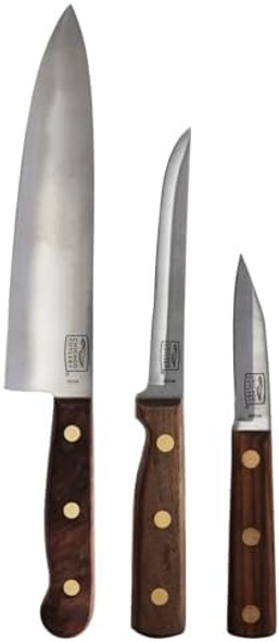 Chicago Cutlery B42 Walnut Tradition 3Pc Parer Utility And Chef Knife Set