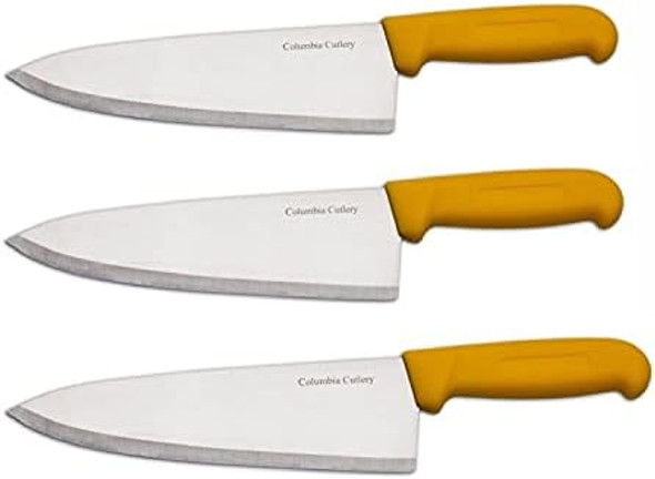 8" Columbia Cutlery Commercial Chef/Cook Knife - Yellow Fibrox Handle - Razor Sharp And Dishwasher Friendly (8" Yellow Chef)