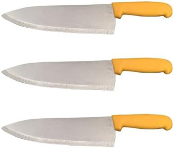 Set Of 3-10” Chef Knives Cook French Stainless Steel (Blue)