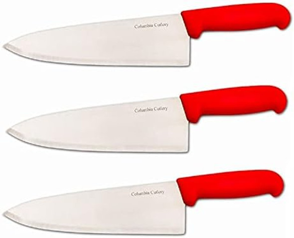 8 In Columbia Cutlery Commercial Chef / Cook Knife-Red Fibrox Handle-Razor Sharp And Dishwasher Friendly (8 In Red Chef) 8 In Columbia Cutlery Commercial Chef / Cook Knife-Red Fibrox Handle-Razor Sharp And Dishwasher Friendly (8 In Red Chef)