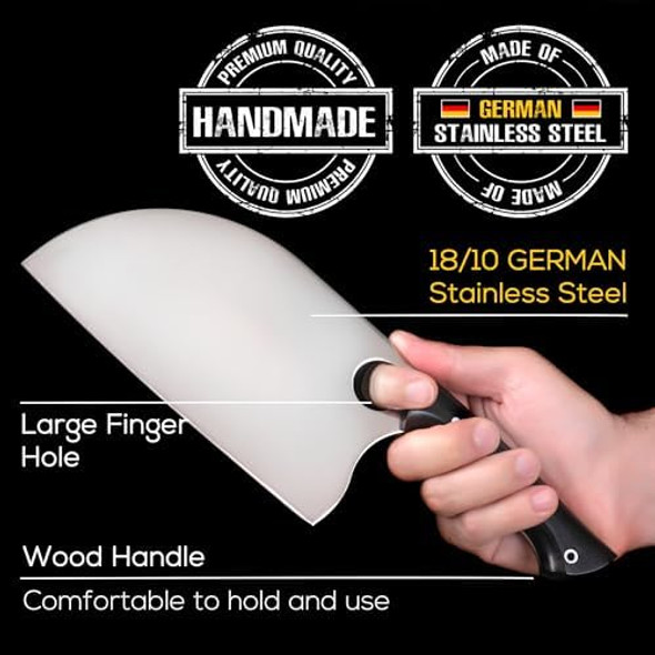 Crystalia Butcher Knife Handmade Cleaver Knife For Meat Cutting Hand Forged Full Tang Chef Knives With Sheath Stainless Steel Big Bone Knife For Kitchen Bbq Camping Or Outdoor Crystalia Butcher Knife Handmade Cleaver Knife For Meat Cutting Hand Forged Full Tang Chef Knives With Sheath Stainless Steel Big Bone Knife For Kitchen Bbq Camping Or Outdoor