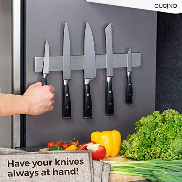 Cucino Refrigerator Magnetic Knife Strip - Steel Magnetic Knife Holder For Refrigerator