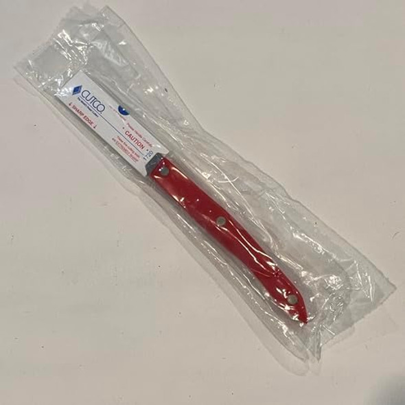 Cutco Model 1720 Paring Knife With Red Handle....2¾" High Carbon Stainless Blade....5" Thermo-Resin Handle...In Factory-Sealed Plastic Bag.