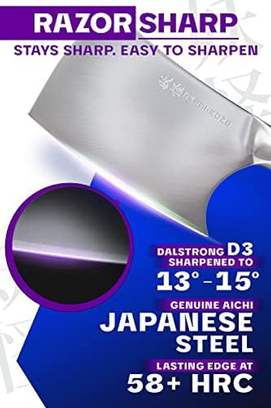 Dalstrong Meat Cleaver Knife-4.5"-Phantom Series-Premium Japanese High-Carbon Steel-Razor Sharp-Spanish Pakkawood Handle Kitchen Knife -Meat Cutting Carving- W/Sheath Dalstrong Meat Cleaver Knife-4.5"-Phantom Series-Premium Japanese High-Carbon Steel-Razor Sharp-Spanish Pakkawood Handle Kitchen Knife -Meat Cutting Carving- W/Sheath
