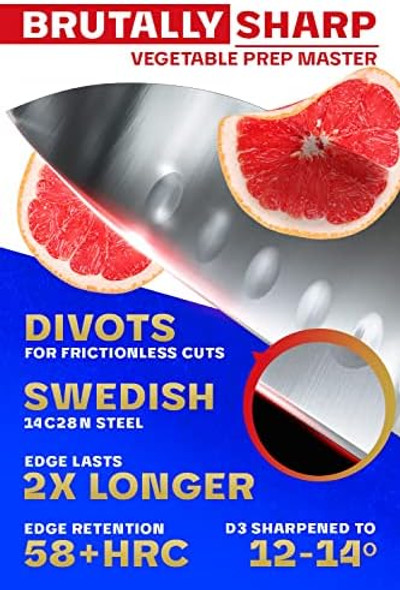 Dalstrong Santoku Knife - 7 Inch - Centurion Series - Premium Swedish 14C28N High Carbon Stainless Steel - G10 Handle Kitchen Knife - Razor Sharp Vegetable Knife - Cooking Asian Knife - Sheath