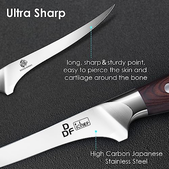 Ddf Iohef Chef Knife 8 Inch And Fillet Knife 7 Inch Fishing Knife Full Tang Ergonomic Handle Japanese Stainless Steel
