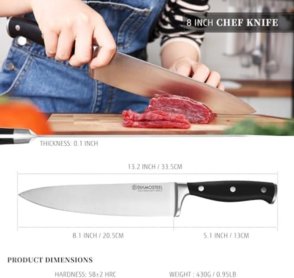 Chef'S Knife Premium 8-Inch Kitchen Knife 5Cr15Mov High Carbon Stainless Steel With Ergonomic Abs Handle Cooking Knife For Cutting Slicing & Dicing Ideal Presents For Any Occasion Chef'S Knife Premium 8-Inch Kitchen Knife 5Cr15Mov High Carbon Stainless Steel With Ergonomic Abs Handle Cooking Knife For Cutting Slicing & Dicing Ideal Presents For Any Occasion
