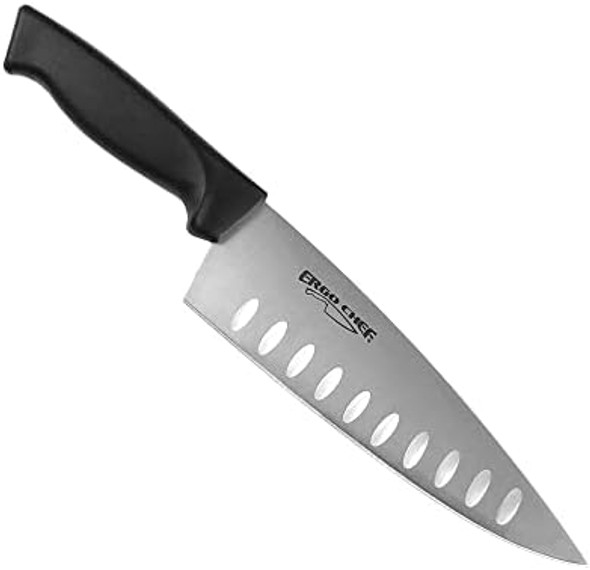 Ergo Chef Prodigy Series 8-Inch Chef'S Knife - High Carbon Stainless Steel Blade With Hollow Grounds - Ergonomic Non-Slip Handle Black