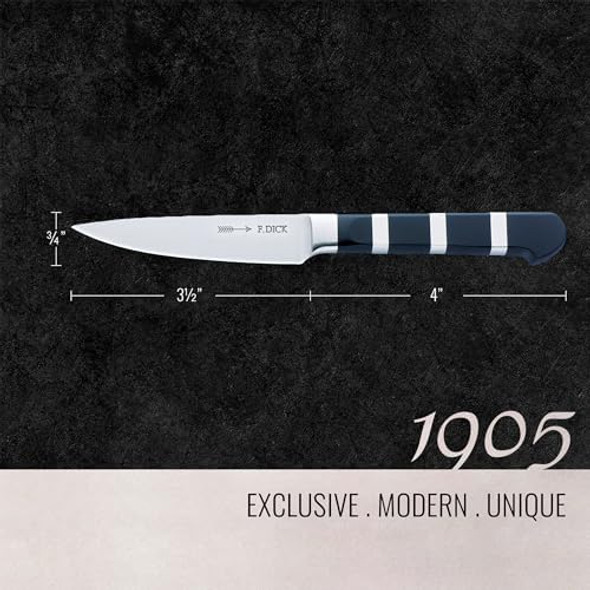 F. Dick – 1905 Paring Knife - Kitchen Knife With 3.5" Blade & 56 Hrc - Ideal For Small Cutting Work & Decorations - Stainless Steel - Ultra Sharp - Ergonomic Handle - High Carbon F. Dick – 1905 Paring Knife - Kitchen Knife With 3.5" Blade & 56 Hrc - Ideal For Small Cutting Work & Decorations - Stainless Steel - Ultra Sharp - Ergonomic Handle - High Carbon